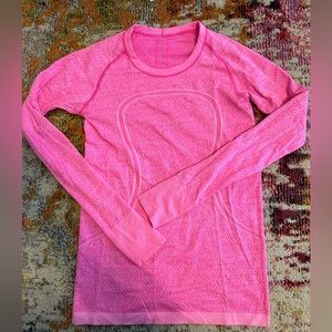 Lululemon Long Sleeve Pink Dryfit Top